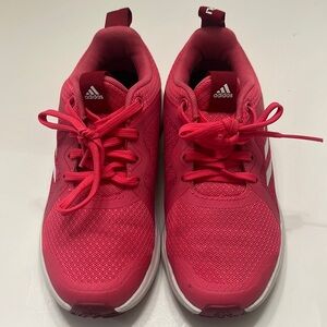 🎀 Adidas FortaRun X K Athletic Running Shoe Girls Dark Pink and White Size 1 👟